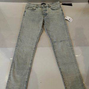 AMIRI MENS SKINNY JEANS SIZE 36, LIGHT BLUE WASH, SLIT KNEE, BRAND NEW - UNWORN
